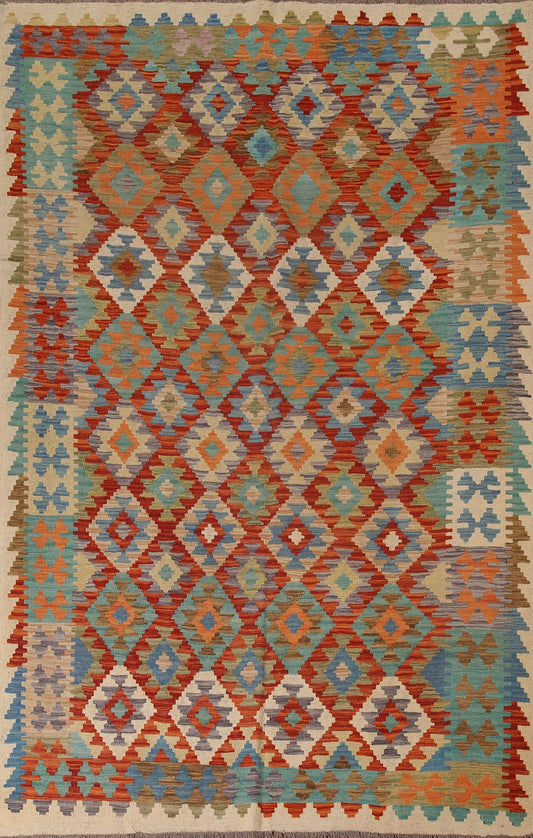 Reversible Wool Kilim Area Rug 7x10