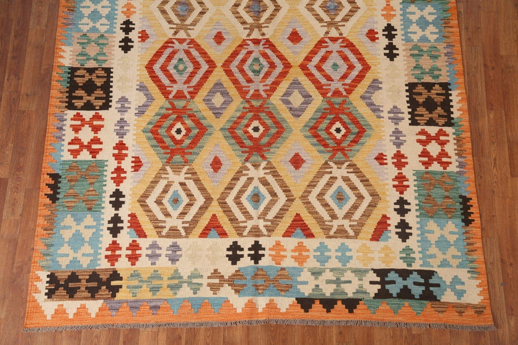 Reversible Wool Kilim Oriental Area Rug 7x9