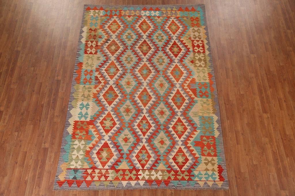 Kilim Reversible Wool Area Rug 7x10