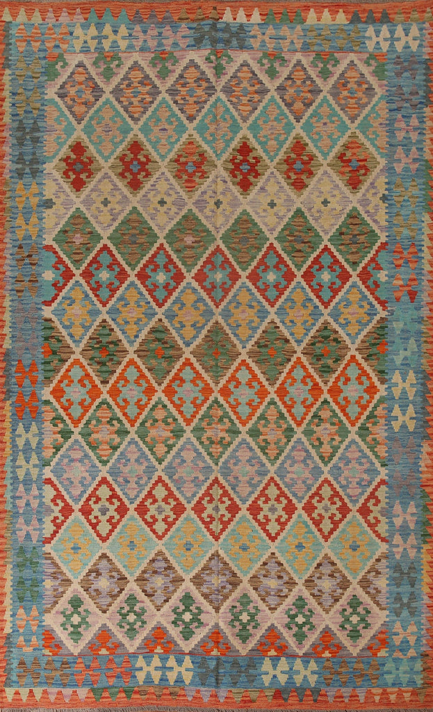 Reversible Wool Kilim Oriental Area Rug 7x10