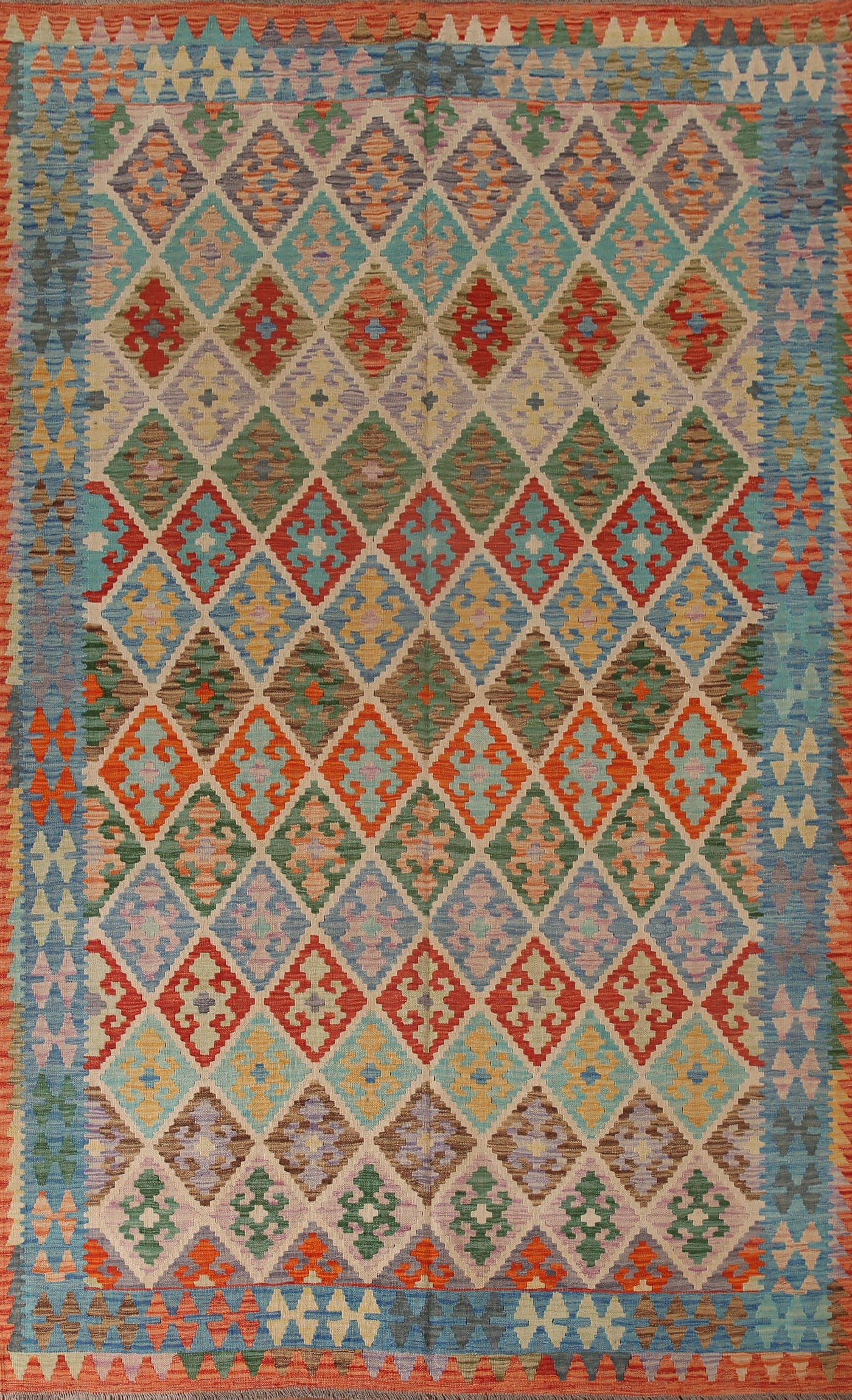 Reversible Wool Kilim Oriental Area Rug 7x10