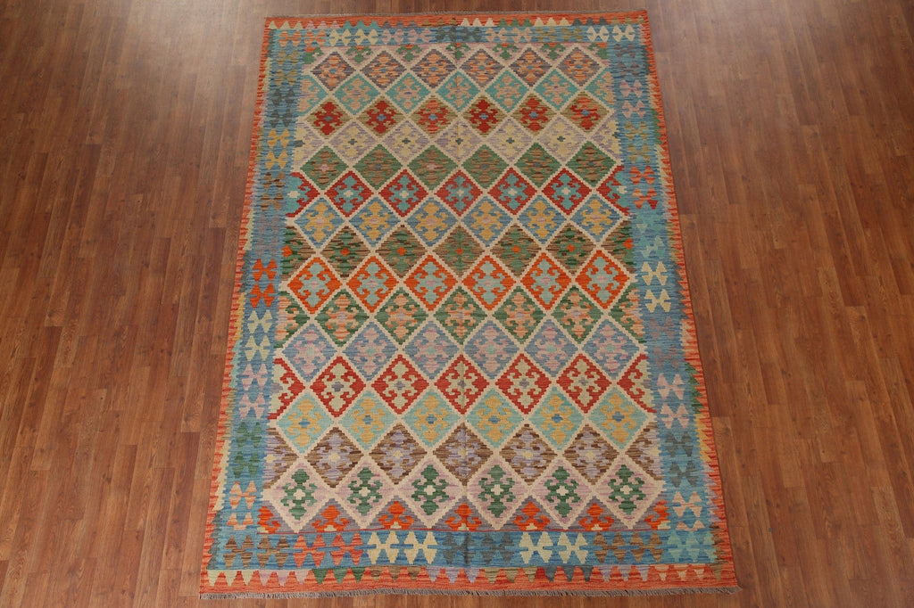 Reversible Wool Kilim Oriental Area Rug 7x10