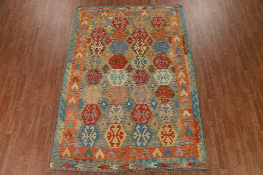 Kilim Reversible Wool Area Rug 7x10