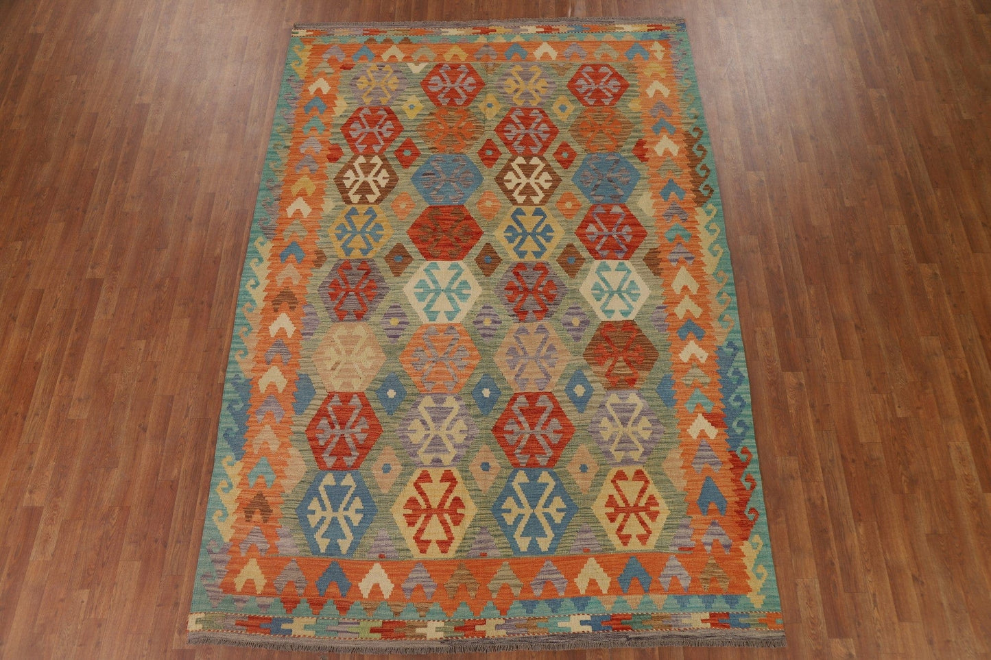 Kilim Reversible Wool Area Rug 7x10