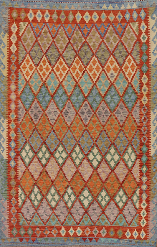 Kilim Reversible Wool Area Rug 7x10