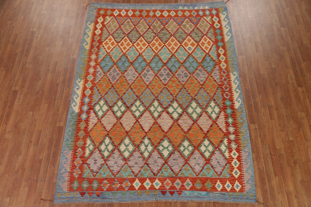 Kilim Reversible Wool Area Rug 7x10