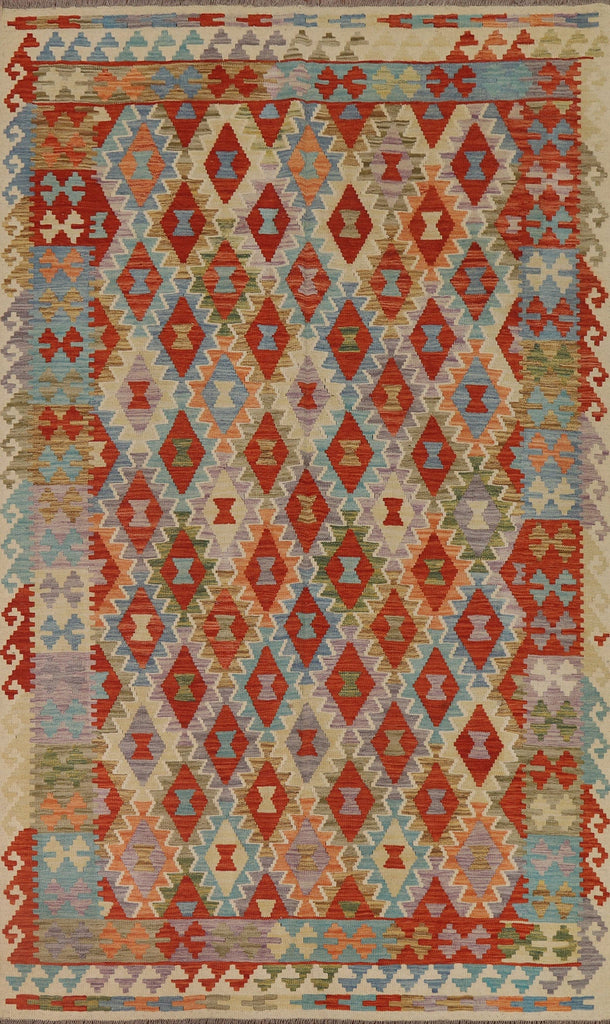 Kilim Reversible Wool Area Rug 6x10