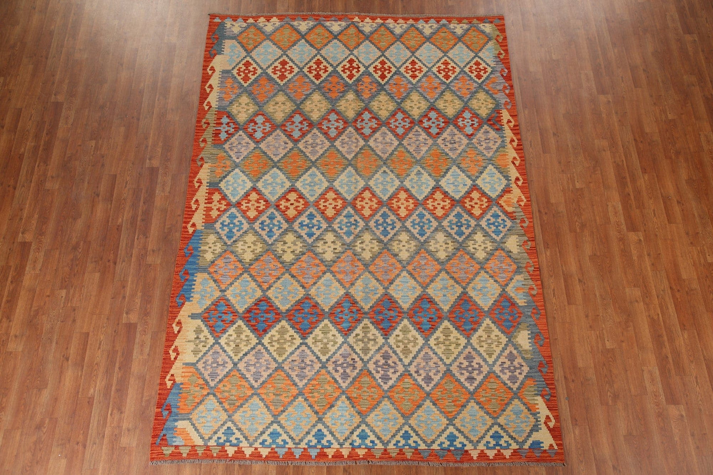 Geometric Kilim Reversible Area Rug 7x10