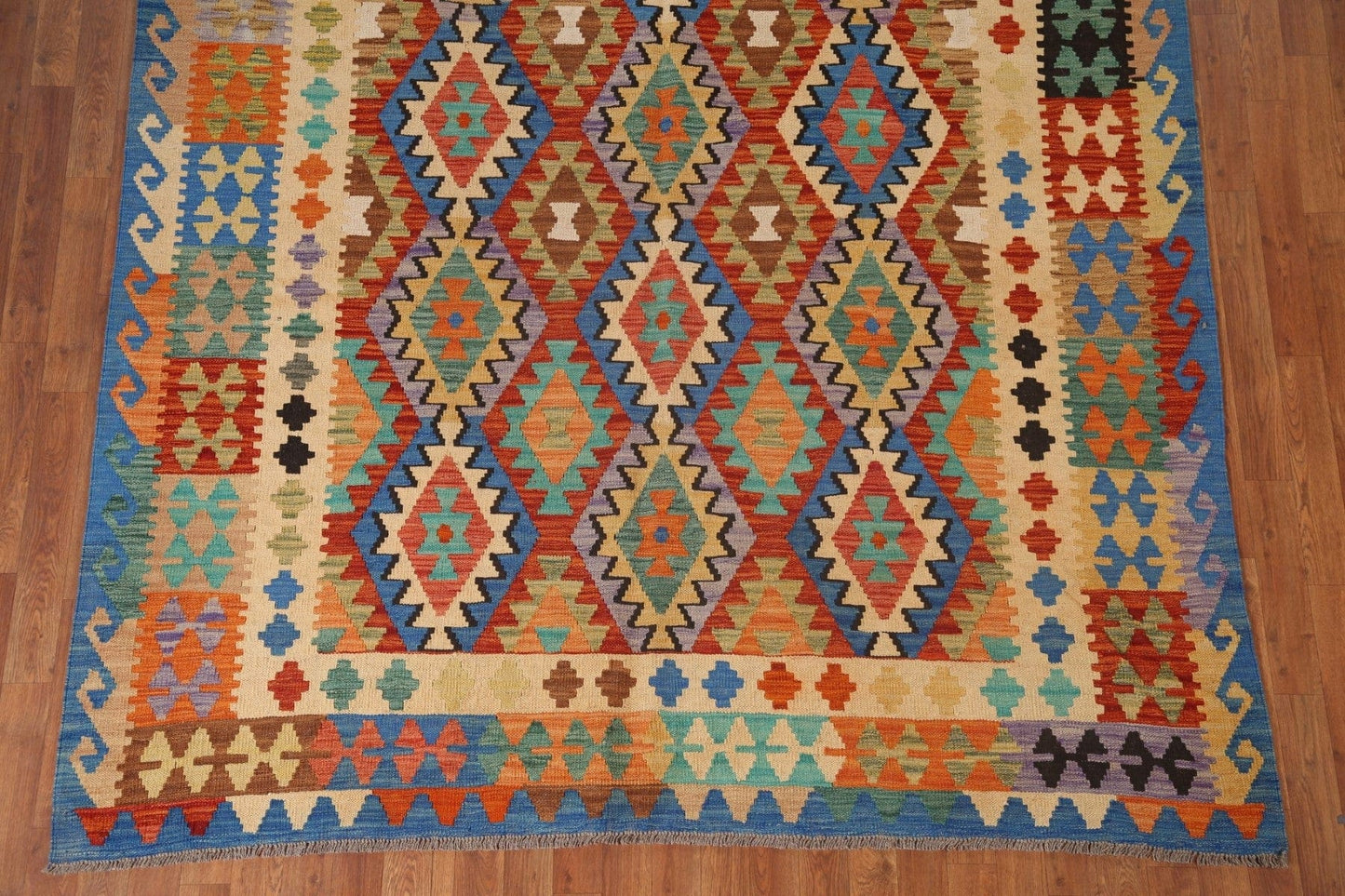 Kilim Reversible Wool Area Rug 7x9