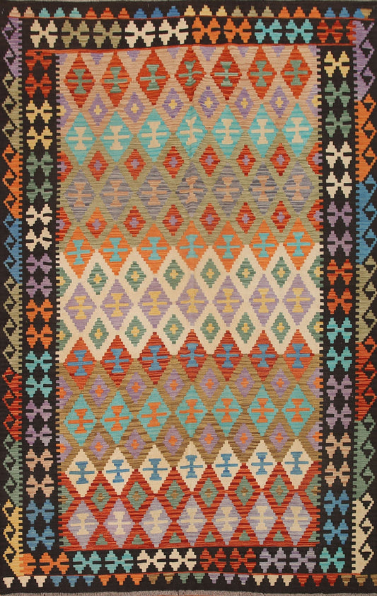 Kilim Reversible Wool Area Rug 7x10