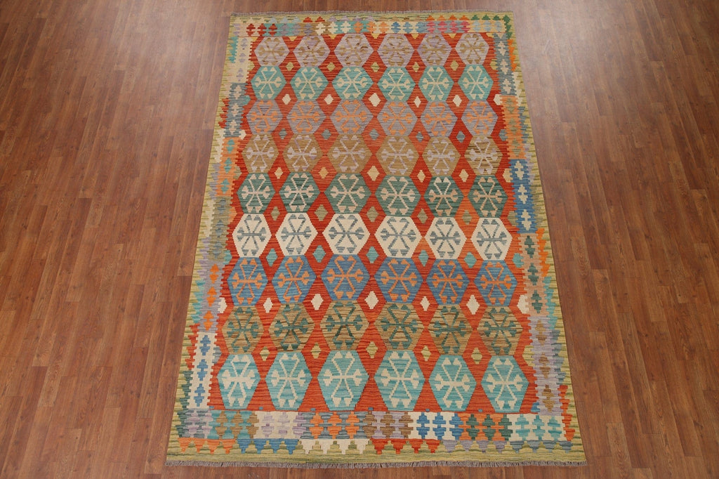 Kilim Reversible Wool Area Rug 6x10