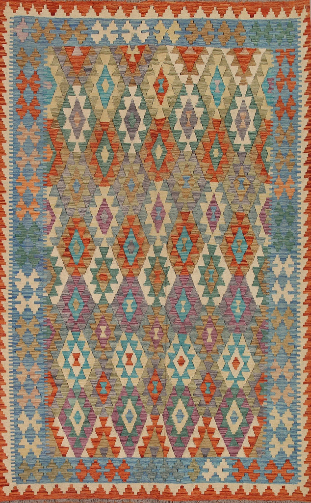 Kilim Reversible Wool Area Rug 7x9