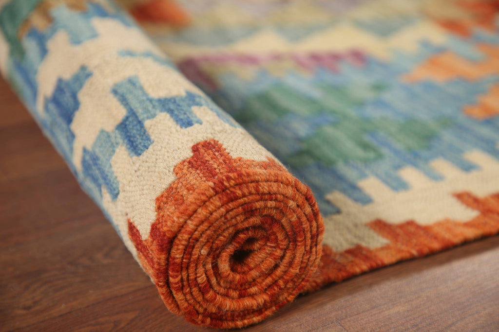 Kilim Reversible Wool Area Rug 7x9