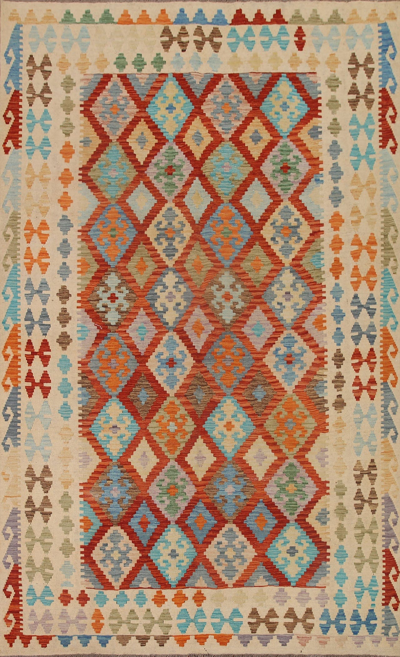 Kilim Reversible Wool Area Rug 7x10