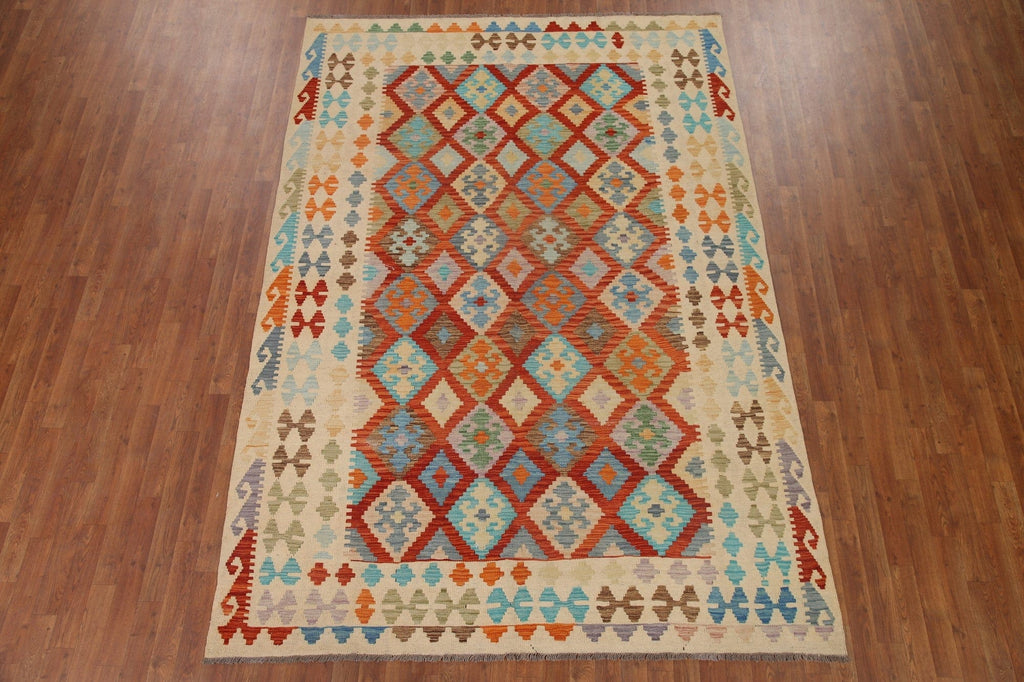 Kilim Reversible Wool Area Rug 7x10