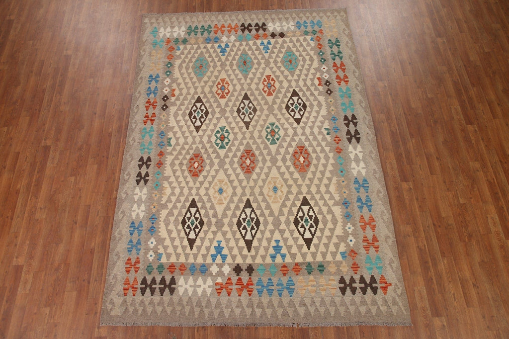 Kilim Reversible Wool Area Rug 7x10