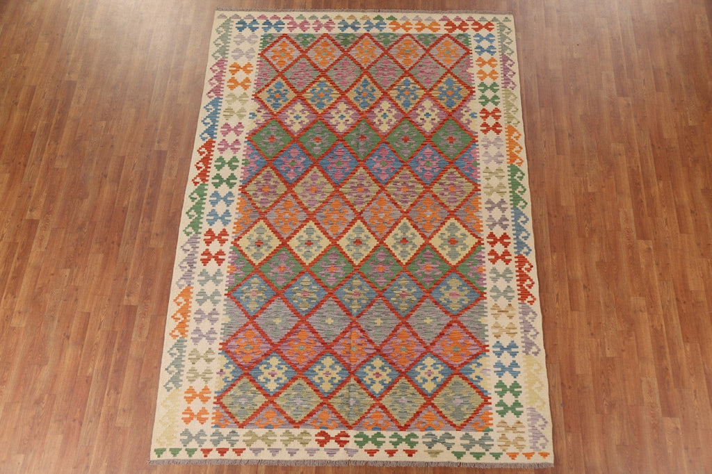 Kilim Reversible Wool Area Rug 7x10