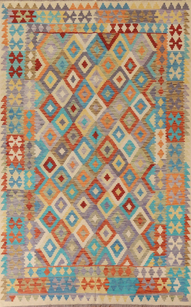 Reversible Wool Kilim Oriental Area Rug 7x10