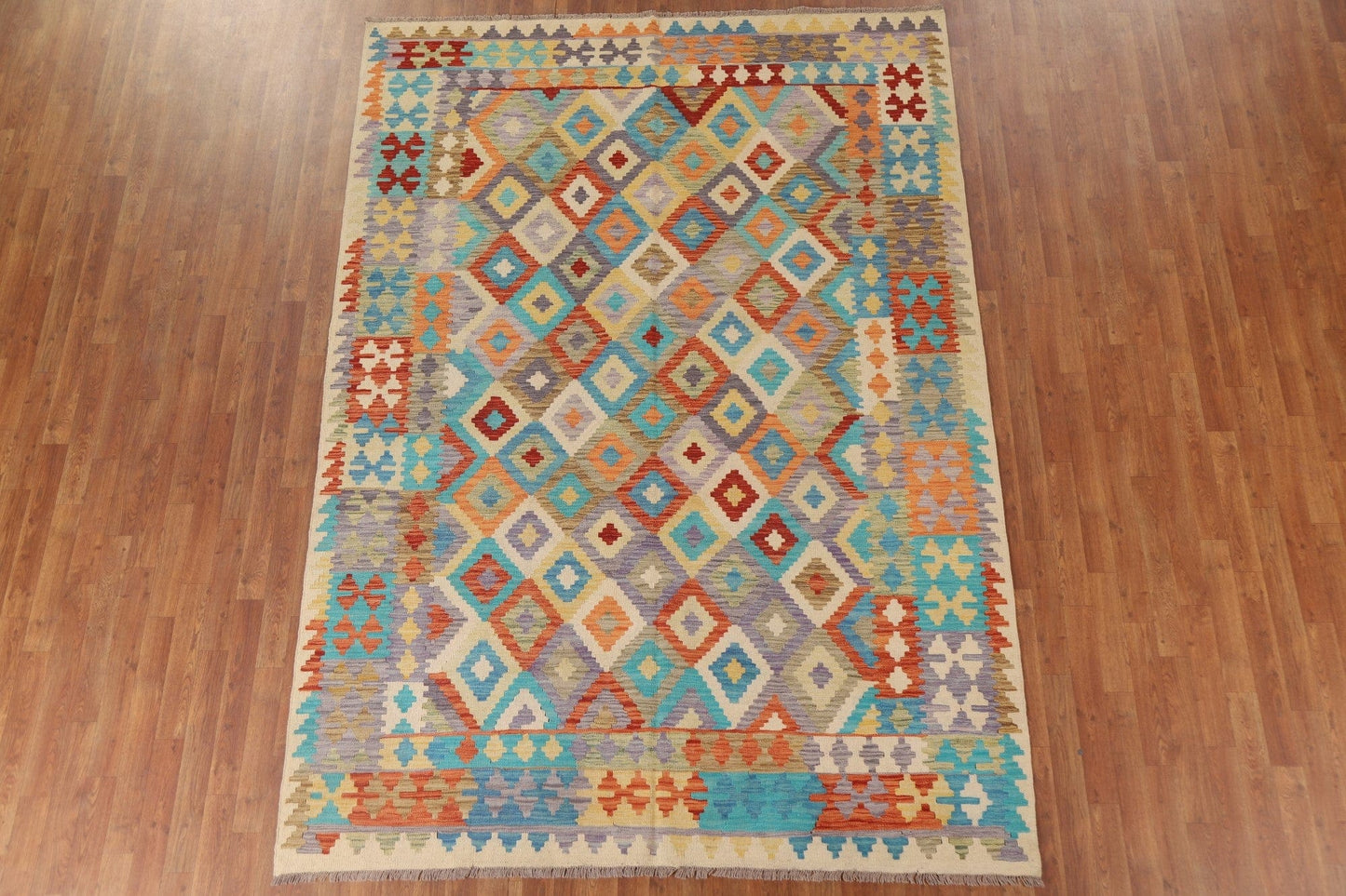 Reversible Wool Kilim Oriental Area Rug 7x10