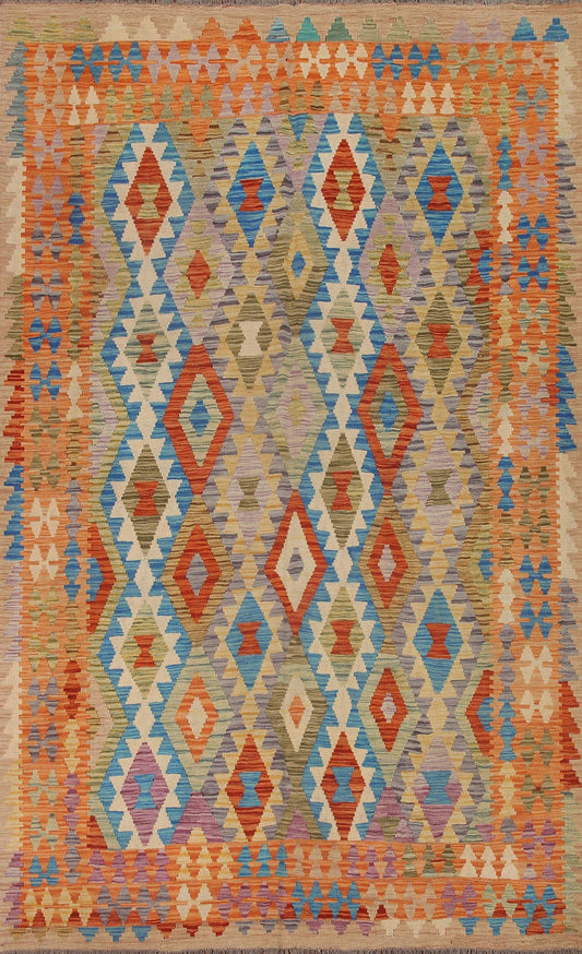 Kilim Reversible Wool Area Rug 7x10