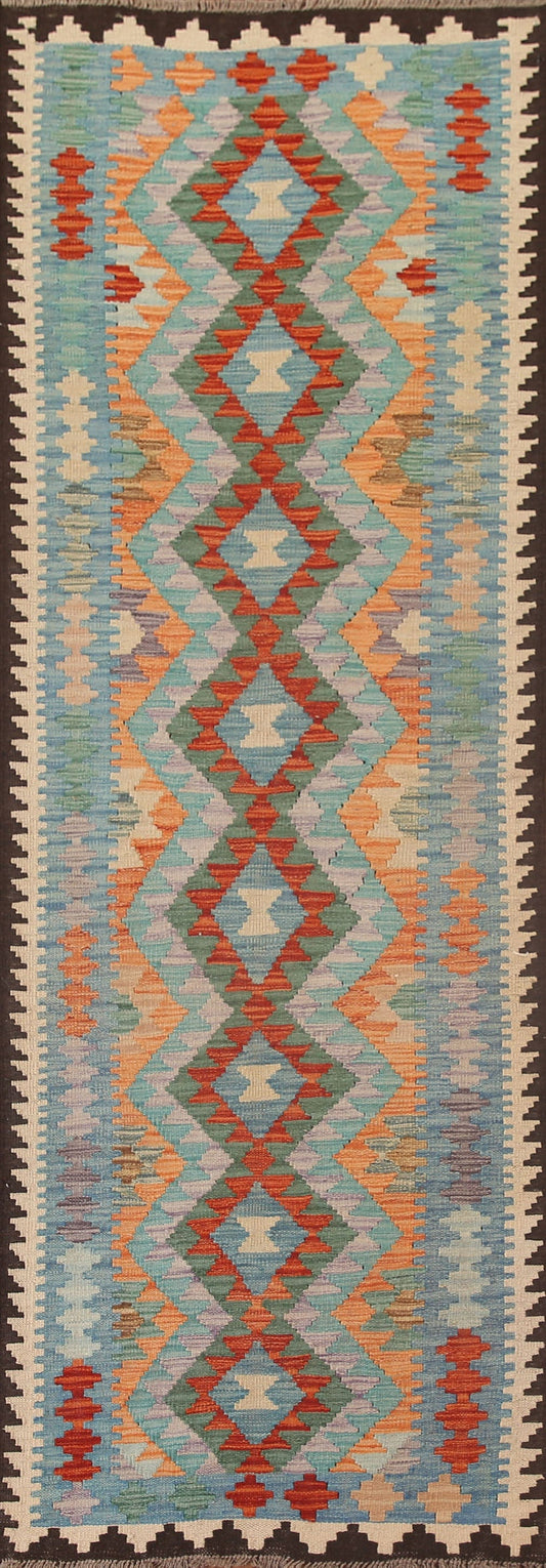 Reversible Wool Kilim Runner Rug 3x9