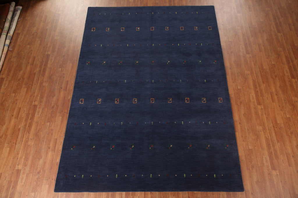 Navy Blue Gabbeh Oriental Area Rug 8x11