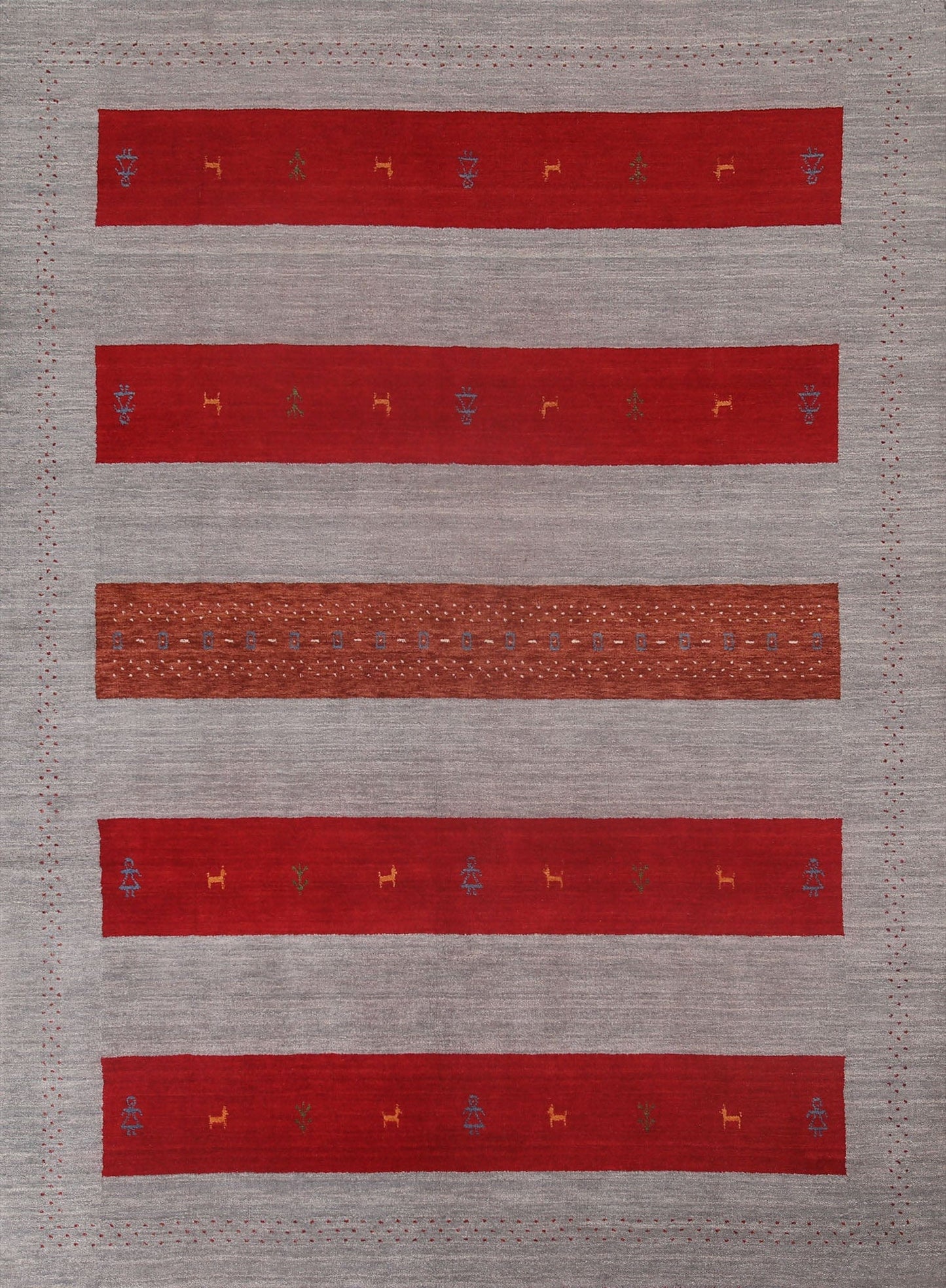 Striped Gabbeh Oriental Area Rug 8x10