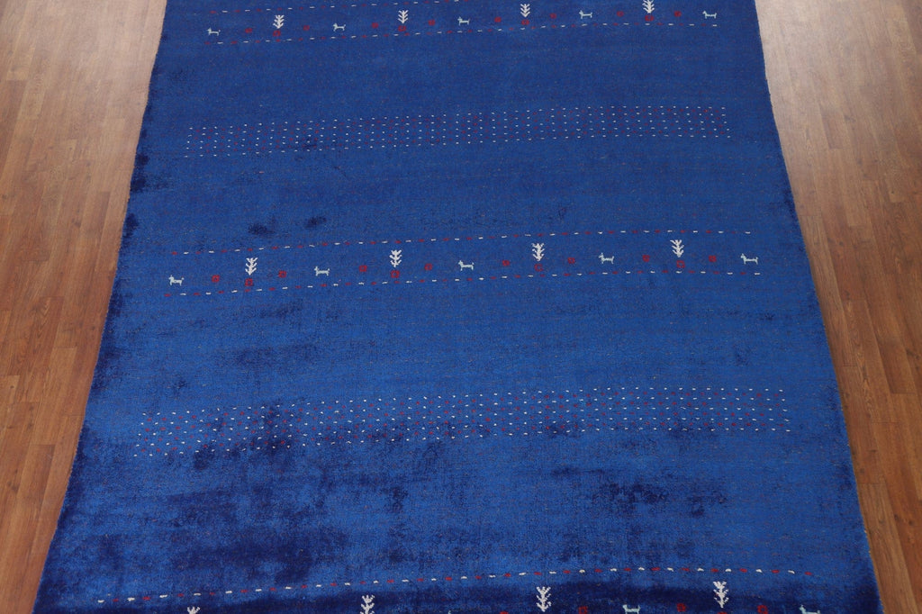 Silk Blue Gabbeh Lori Oriental Area Rug 8x10