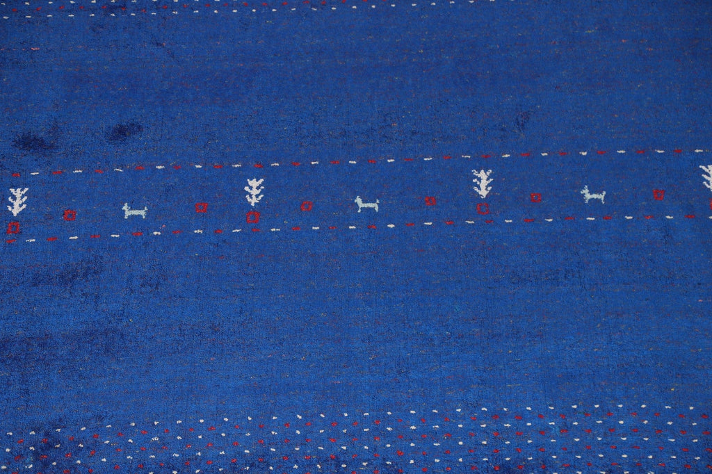 Silk Blue Gabbeh Lori Oriental Area Rug 8x10