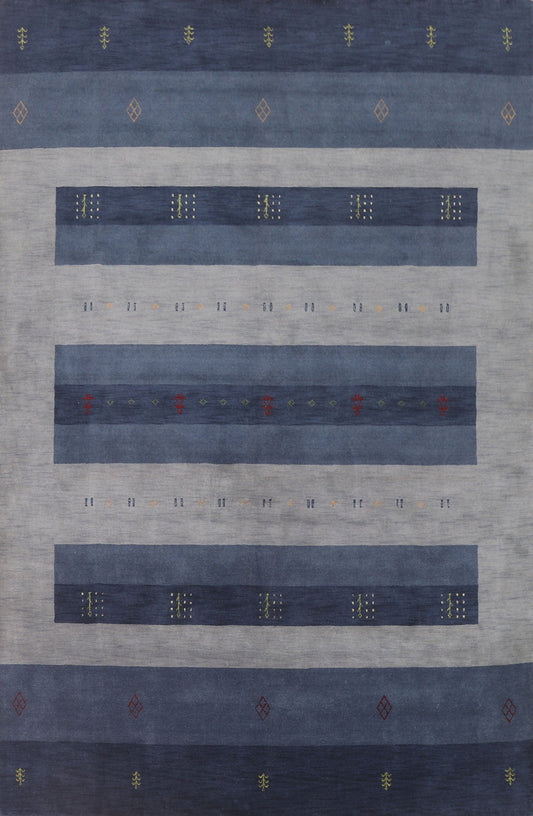 Gray/ Blue Gabbeh Oriental Area Rug 9x12