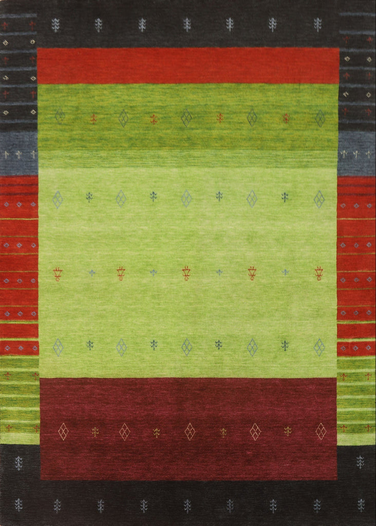 Green Tribal Gabbeh Oriental Area Rug 8x10