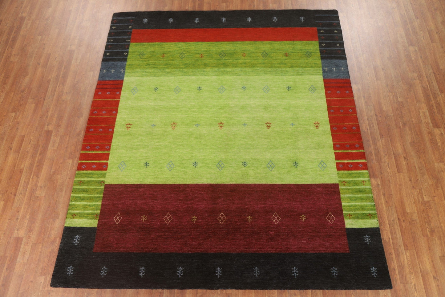 Green Tribal Gabbeh Oriental Area Rug 8x10