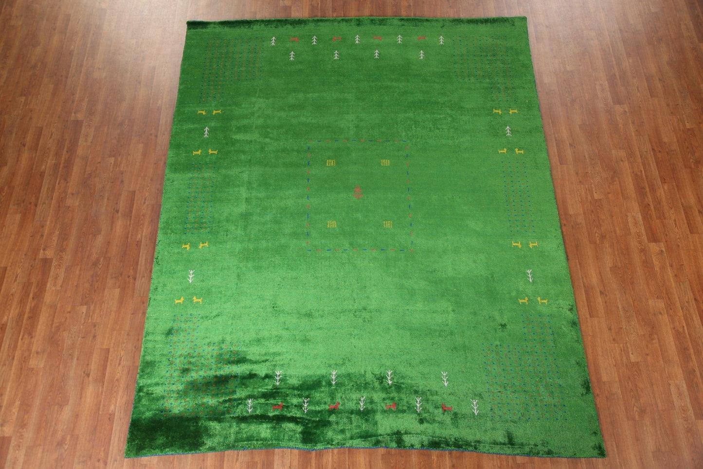 Green Gabbeh Lori Silk Area Rug 8x10