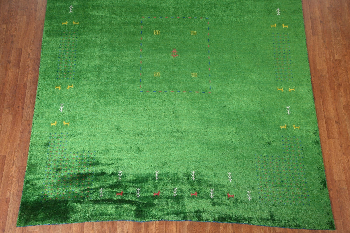 Green Gabbeh Lori Silk Area Rug 8x10