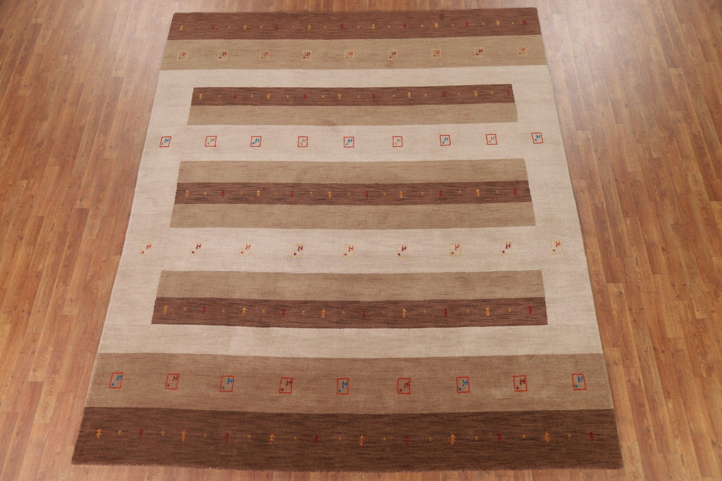 Striped Gabbeh Wool Area Rug 8x10