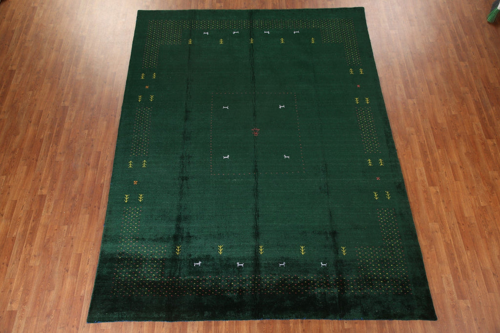 Green Gabbeh Oriental Area Rug 9x12