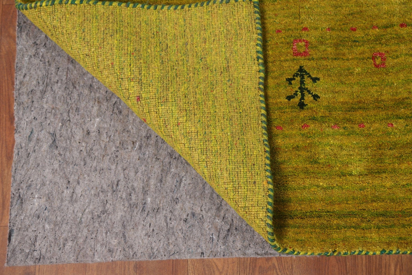 Green Tribal Gabbeh Wool Area Rug 9x12