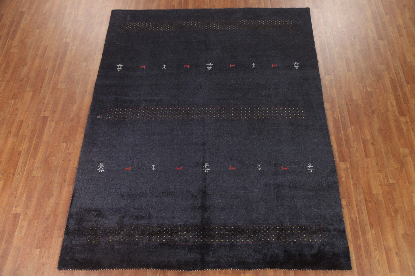 100% Silk Gabbeh Lori Oriental Area Rug 8x10