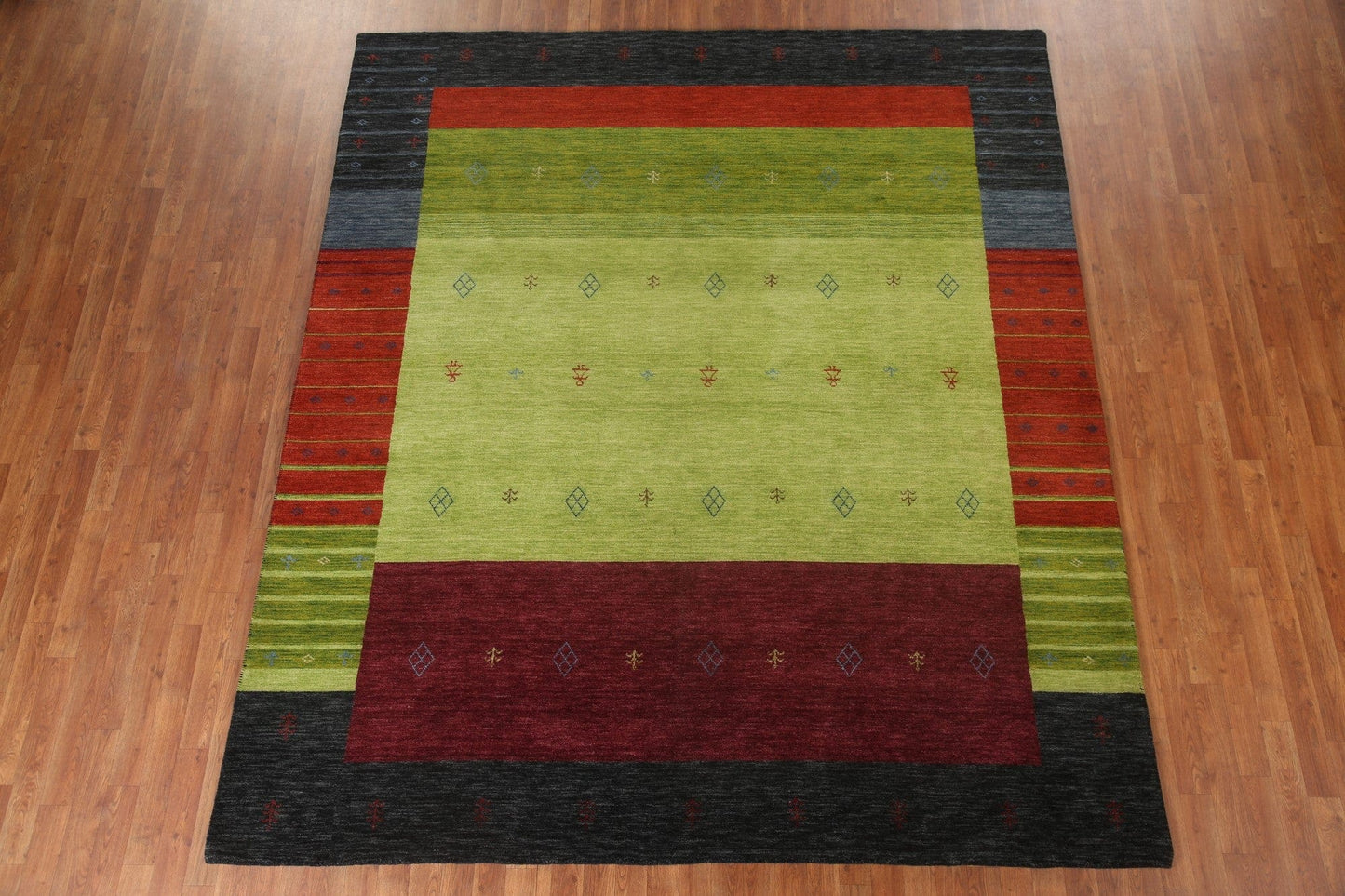 Tribal Green Gabbeh Oriental Area Rug 8x10