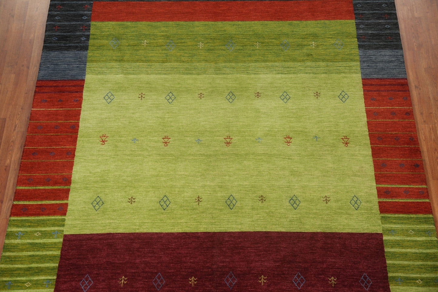 Tribal Green Gabbeh Oriental Area Rug 8x10