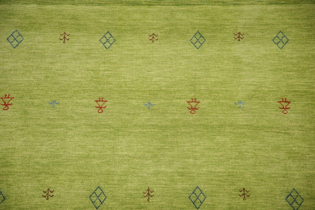 Tribal Green Gabbeh Oriental Area Rug 8x10