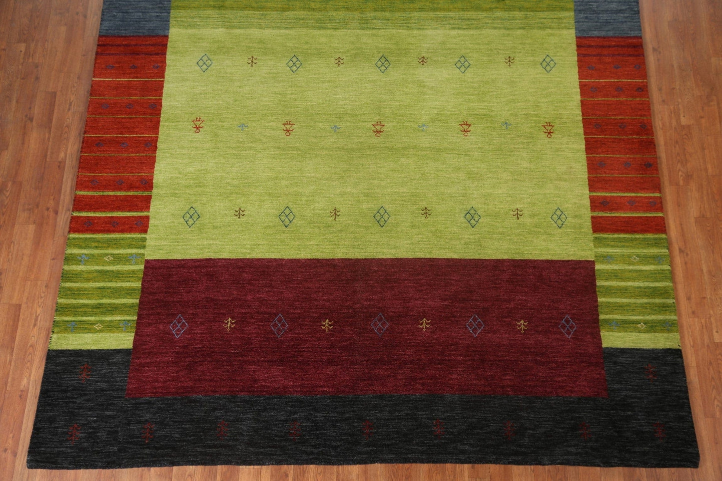 Tribal Green Gabbeh Oriental Area Rug 8x10