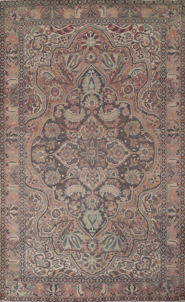 Distressed Wool Bakhtiari Persian Area Rug 7x10