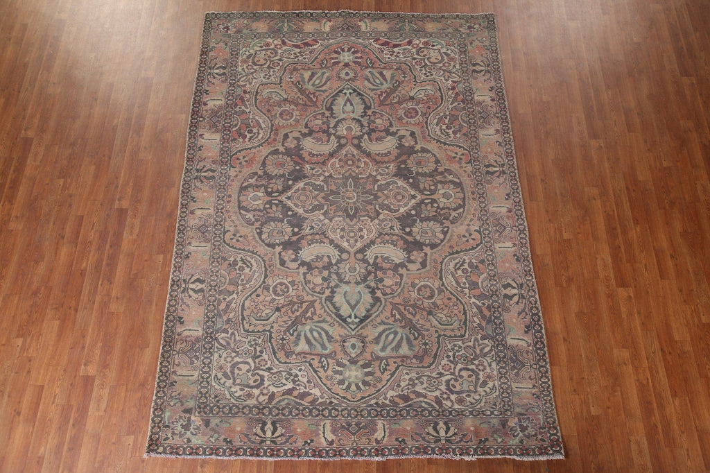 Distressed Wool Bakhtiari Persian Area Rug 7x10