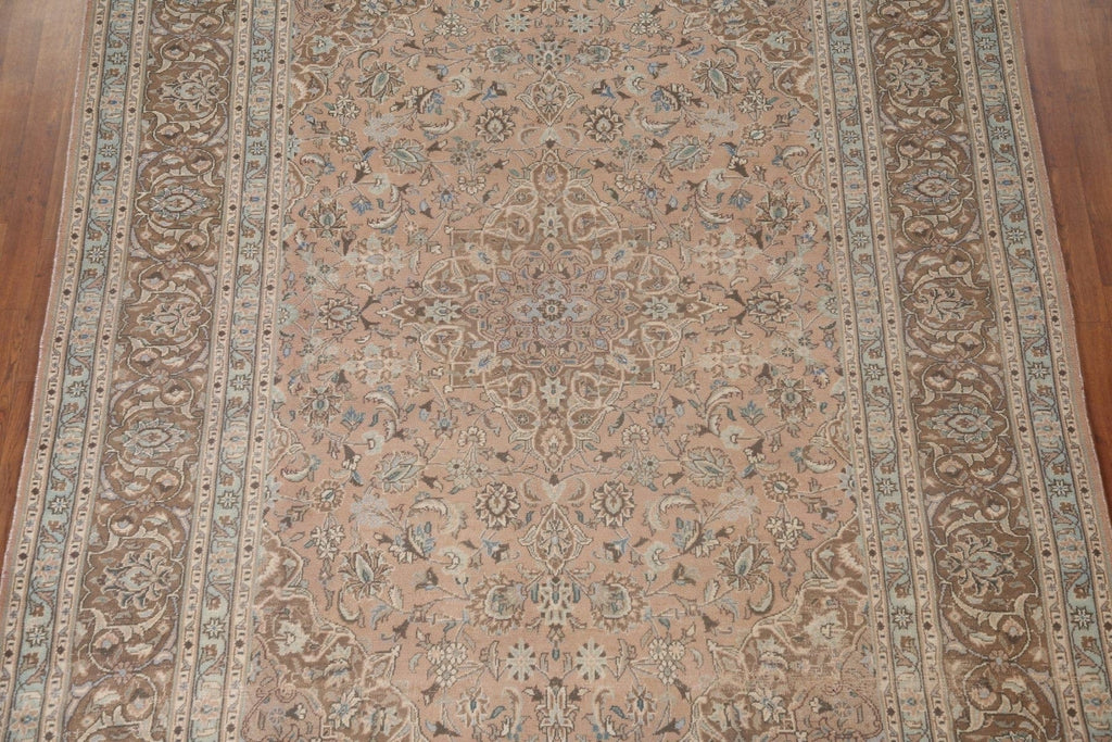 Distressed Kashan Persian Area Rug 8x11