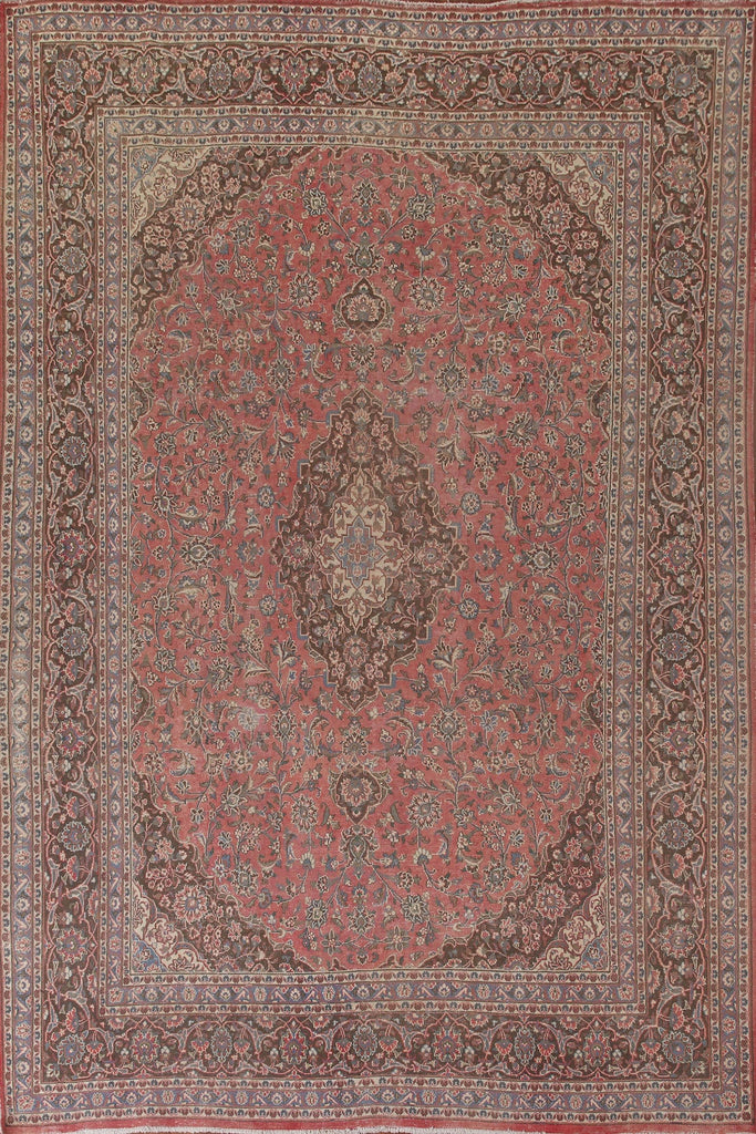 Traditional Pink Kashan Persian Area Rug 10x12