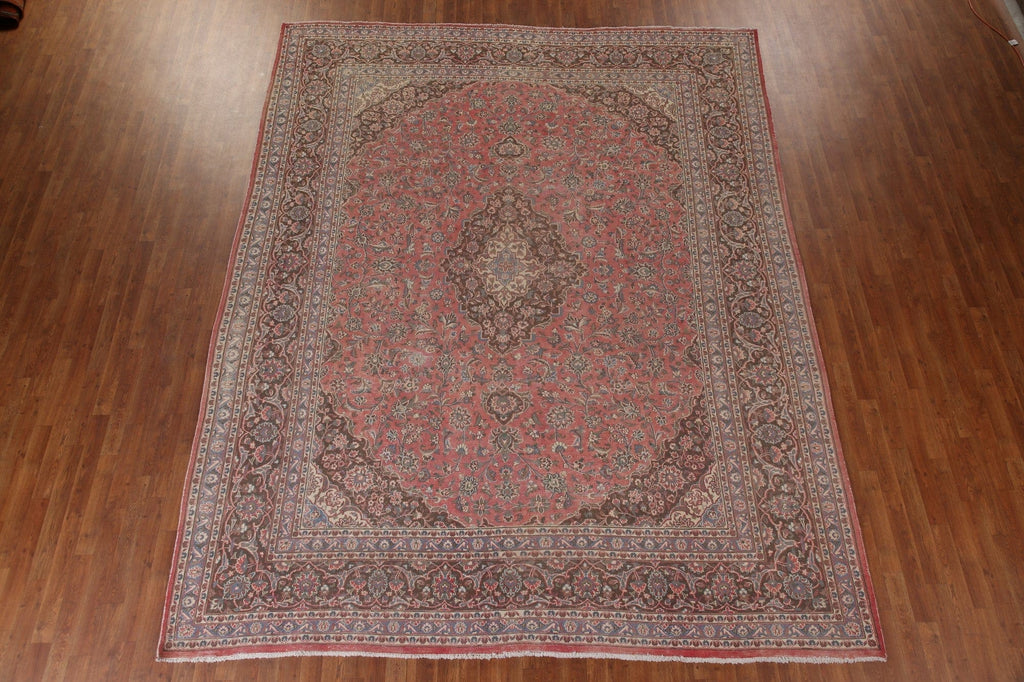 Traditional Pink Kashan Persian Area Rug 10x12