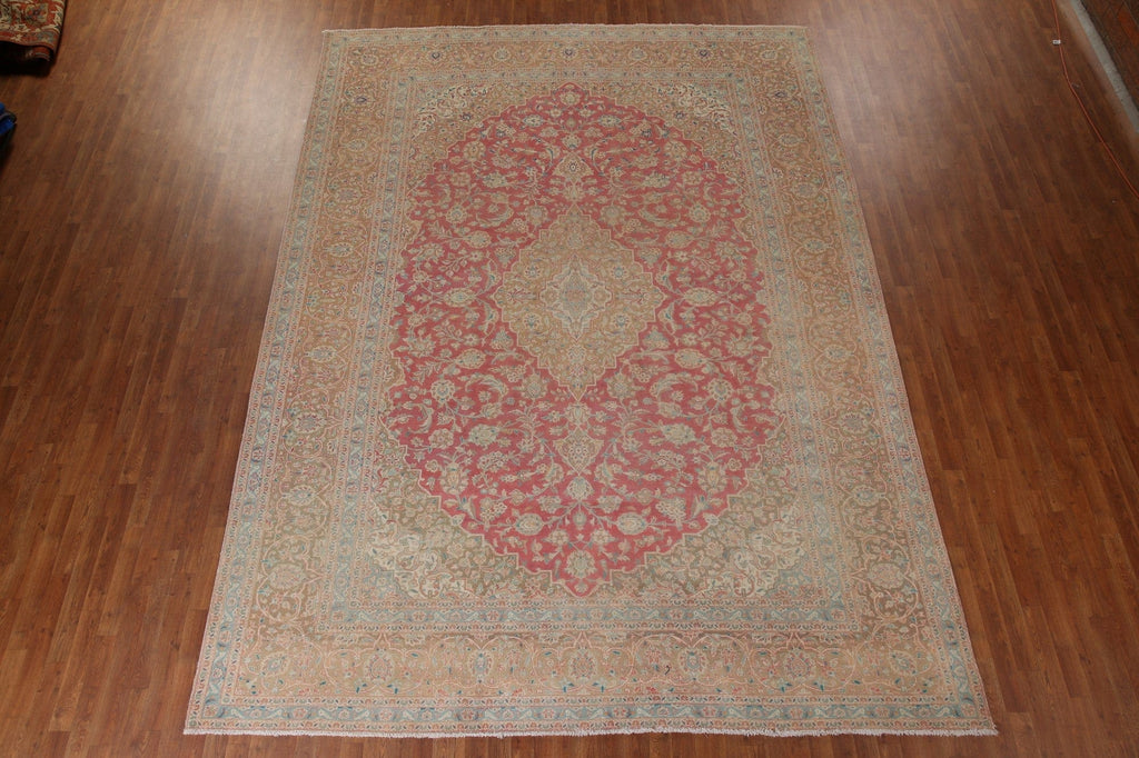 Antique Vegetable Dye Kashan Persian Area Rug 10x13