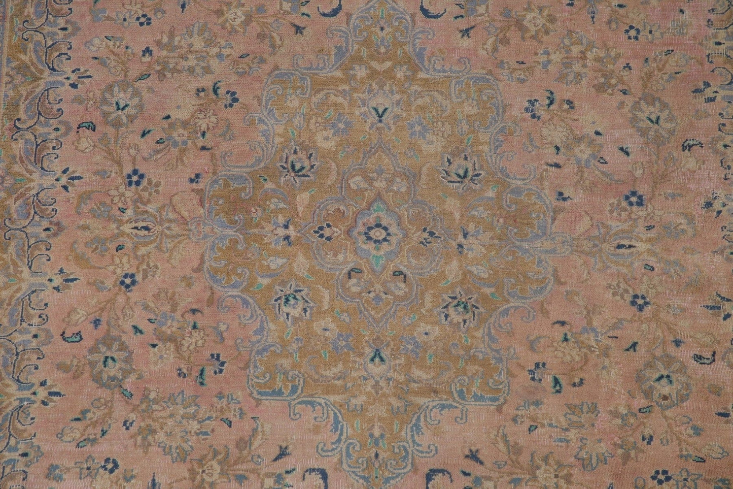 Distressed Pink Kashan Persian Area Rug 8x11