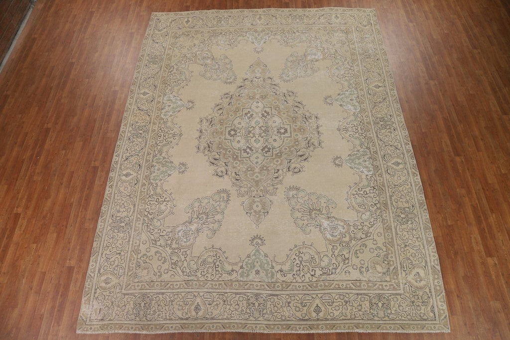 Distressed Tabriz Persian Area Rug 10x13